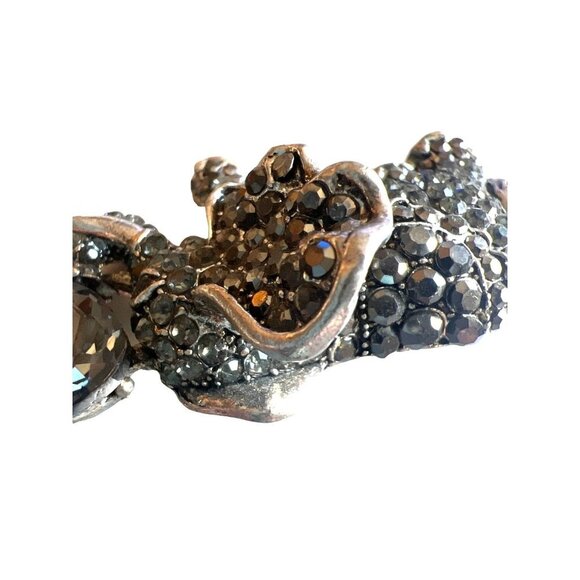 Elephant Brooch Mercasite Look Faux Smoky Quartz Vintage 2 x 1.5 inches Detailed - Picture 4 of 10